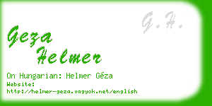 geza helmer business card